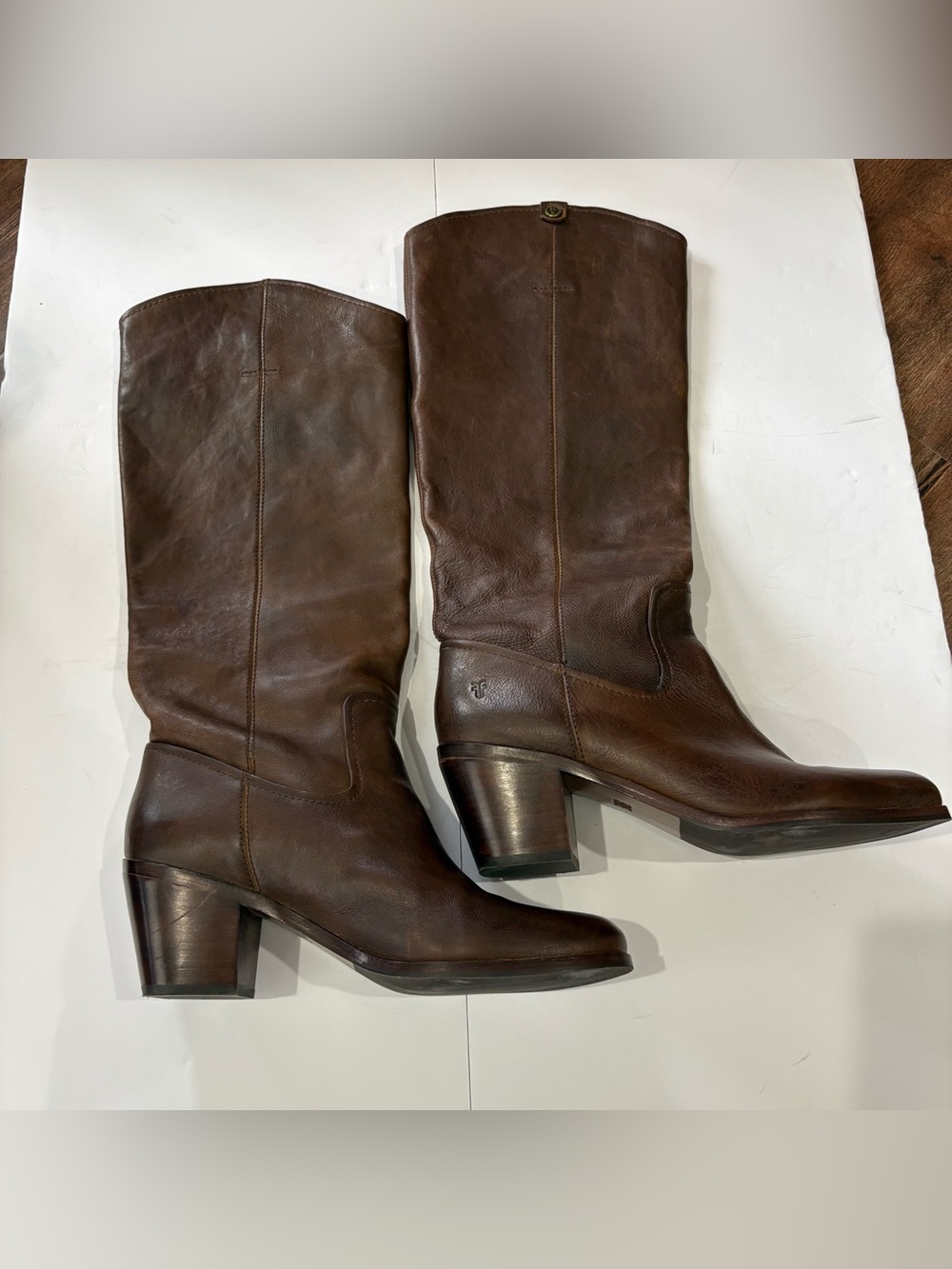 Frye Jolene Women’s Size 10M Brown Leather Tall Riding Western Boots Pull On